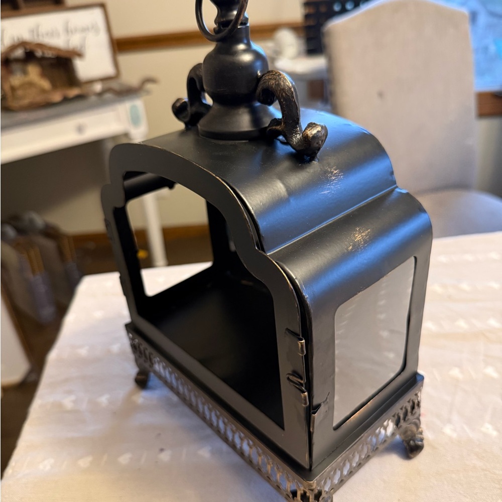 Black Decorative Metal Lantern Accent - Home Accents bundle - Picture 7 of 8
